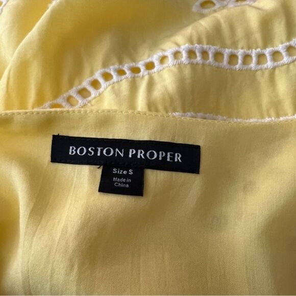 Boston Proper Embellished Beaded Crochet Lace Tunic Dress Yellow Sz Small NEW - Picture 9 of 11
